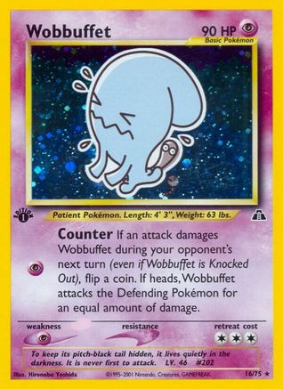 Wobbuffet (16) (1st Edition) Holofoil - Neo Discovery