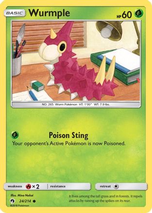 Wurmple (24) Reverse Holofoil - Lost Thunder