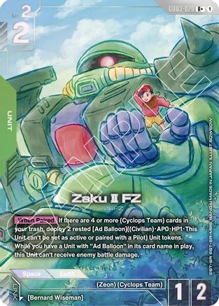 Zaku II FZ (R+) (GD03-020) Holofoil - Steel Requiem