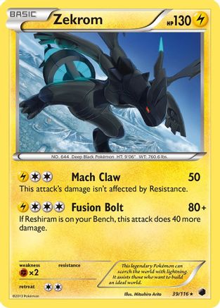 Zekrom (39) Reverse Holofoil - Plasma Freeze