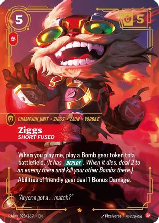 Ziggs, Short-Fused (023) Foil - Radiance