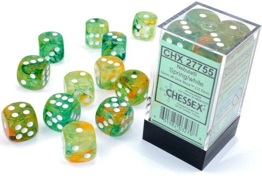 Chessex Luminary Nebula Spring/White 12d6 16mm