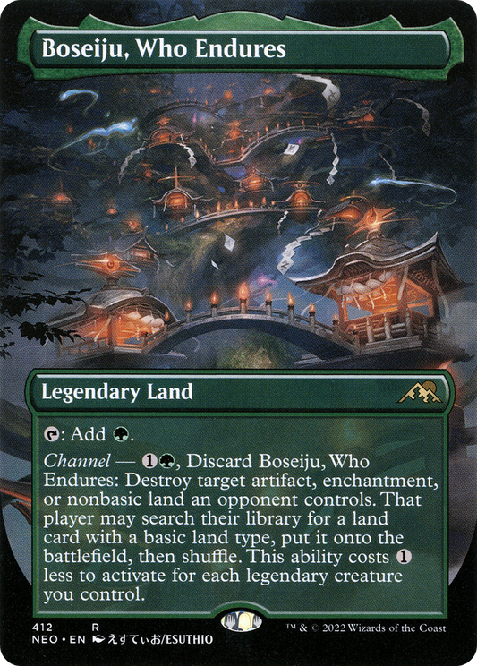 Boseiju, Who Endures (Borderless Alternate Art) [Kamigawa: Neon Dynasty] Foil