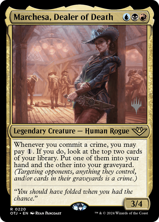 Marchesa, Dealer of Death (Promo Pack) [Outlaws of Thunder Junction Promos] Foil