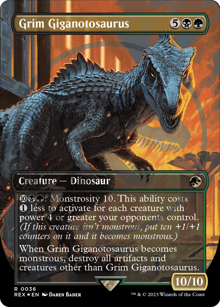 Grim Giganotosaurus (Borderless) (036) Embossed Foil - Jurassic World Collection