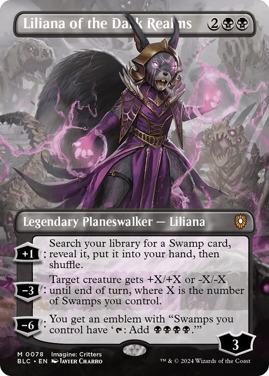 Liliana of the Dark Realms (Borderless) [Bloomburrow Commander] Foil
