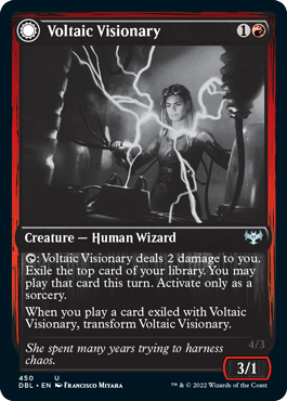 Voltaic Visionary // Volt-Charged Berserker [Innistrad: Double Feature] Foil