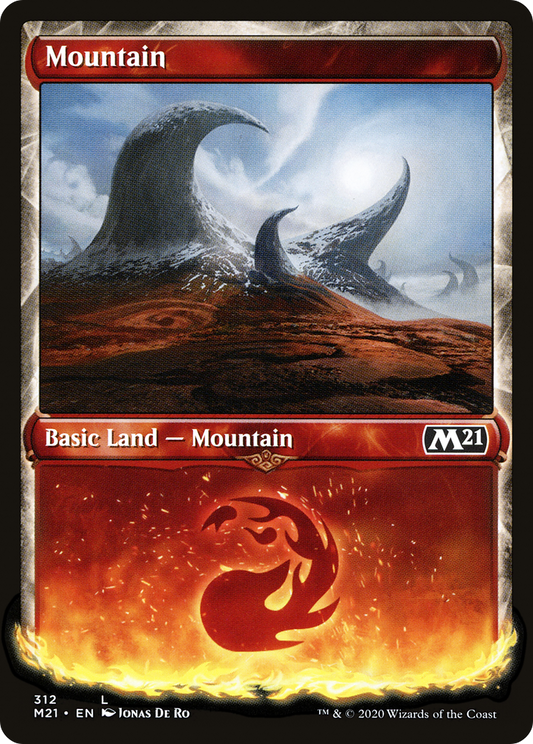 Mountain (312) (Showcase) [Core Set 2021] Foil