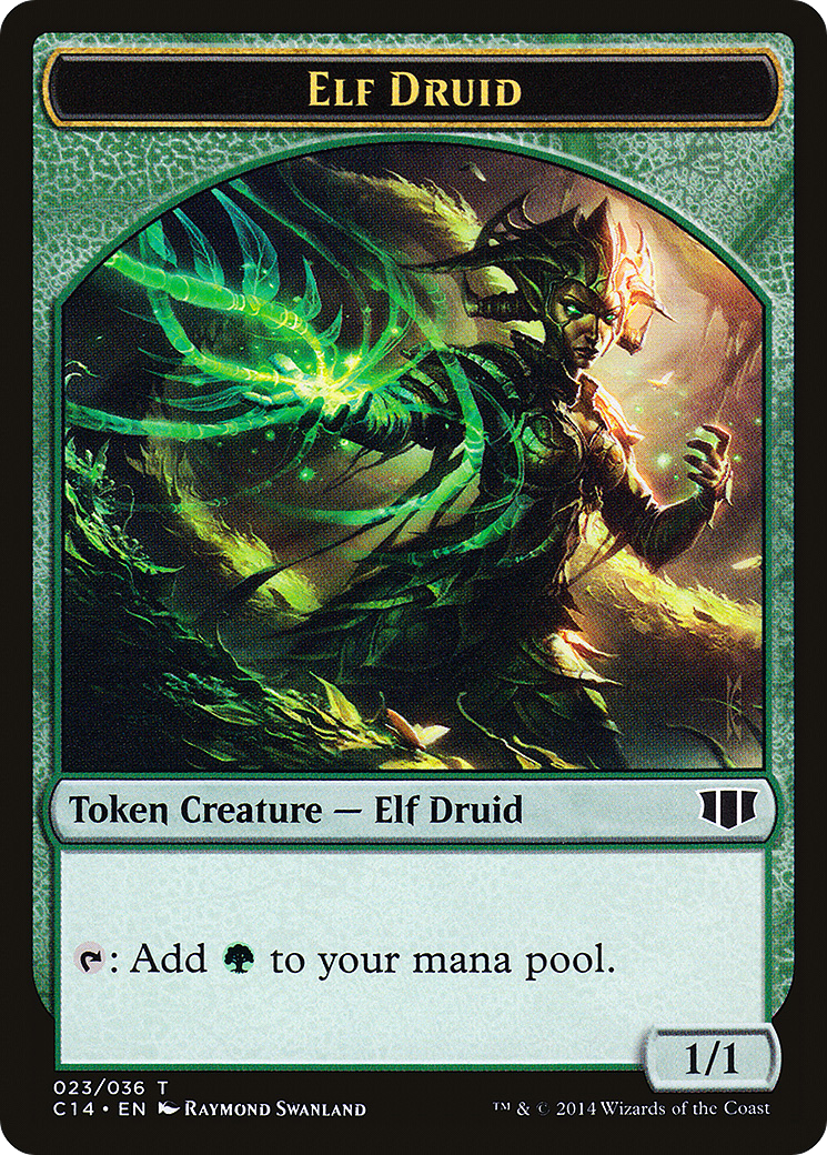 Elf Druid // Beast (020/036) Double-Sided Token [Commander 2014 Tokens] | Silver Goblin