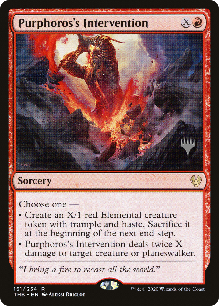 Purphoros's Intervention (151p) Foil - Theros Beyond Death Promos