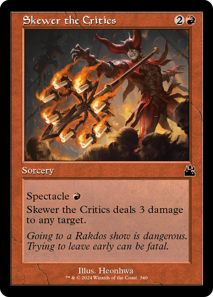 Skewer the Critics (Retro Frame) [Ravnica Remastered] | Silver Goblin