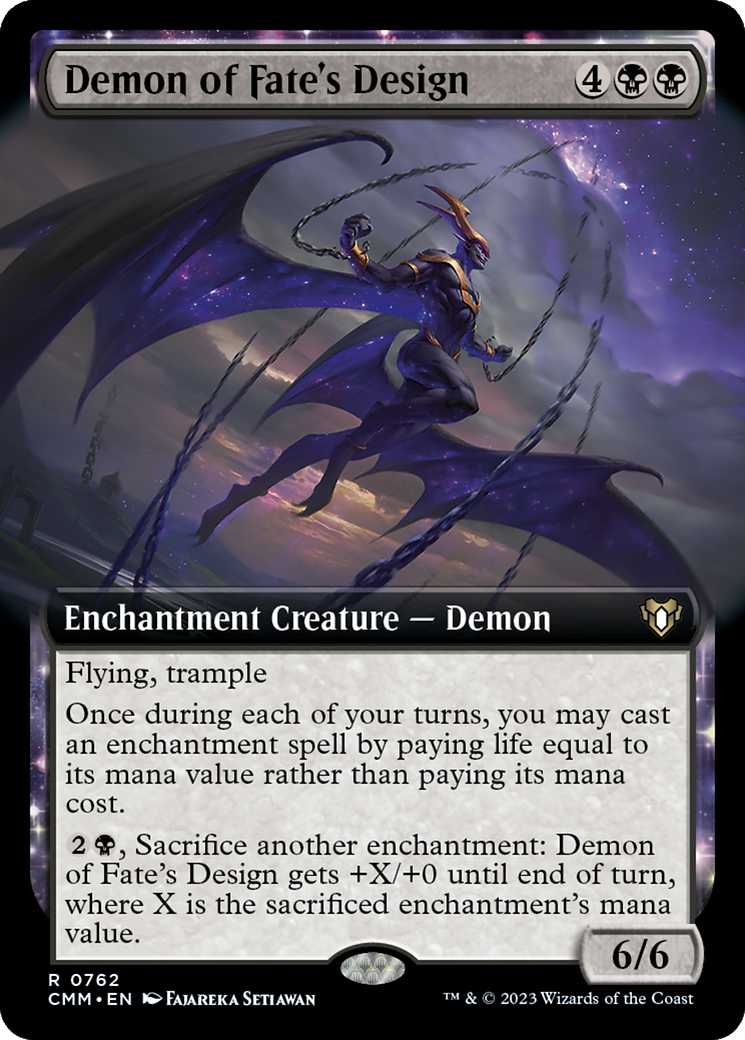 Demon of Fate's Design (Extended Art) [Commander Masters] | Silver Goblin