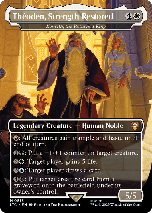 Theoden, Strength Restored - Kenrith, the Returned King (Borderless) [The Lord of the Rings: Tales of Middle-Earth Commander] Foil