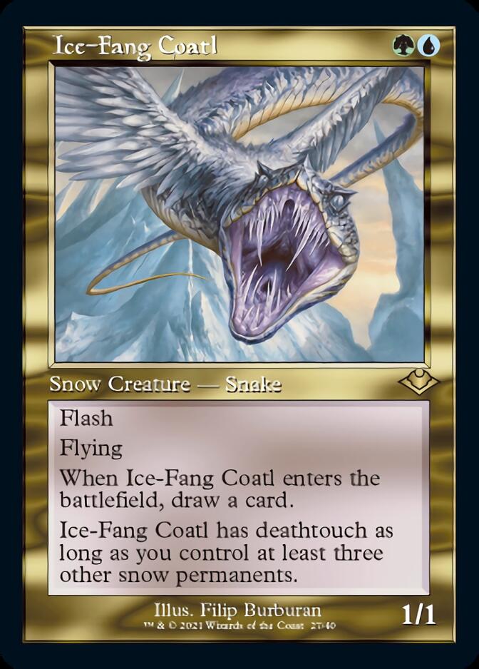 Ice-Fang Coatl (Retro Foil Etched) [Modern Horizons] | Silver Goblin