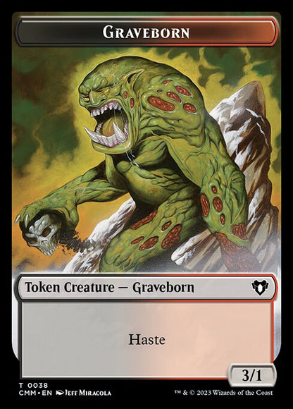 Zombie (0019) // Graveborn Double-Sided Token [Commander Masters Tokens] Foil