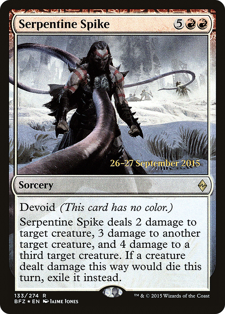 Serpentine Spike [Battle for Zendikar Prerelease Promos] | Silver Goblin