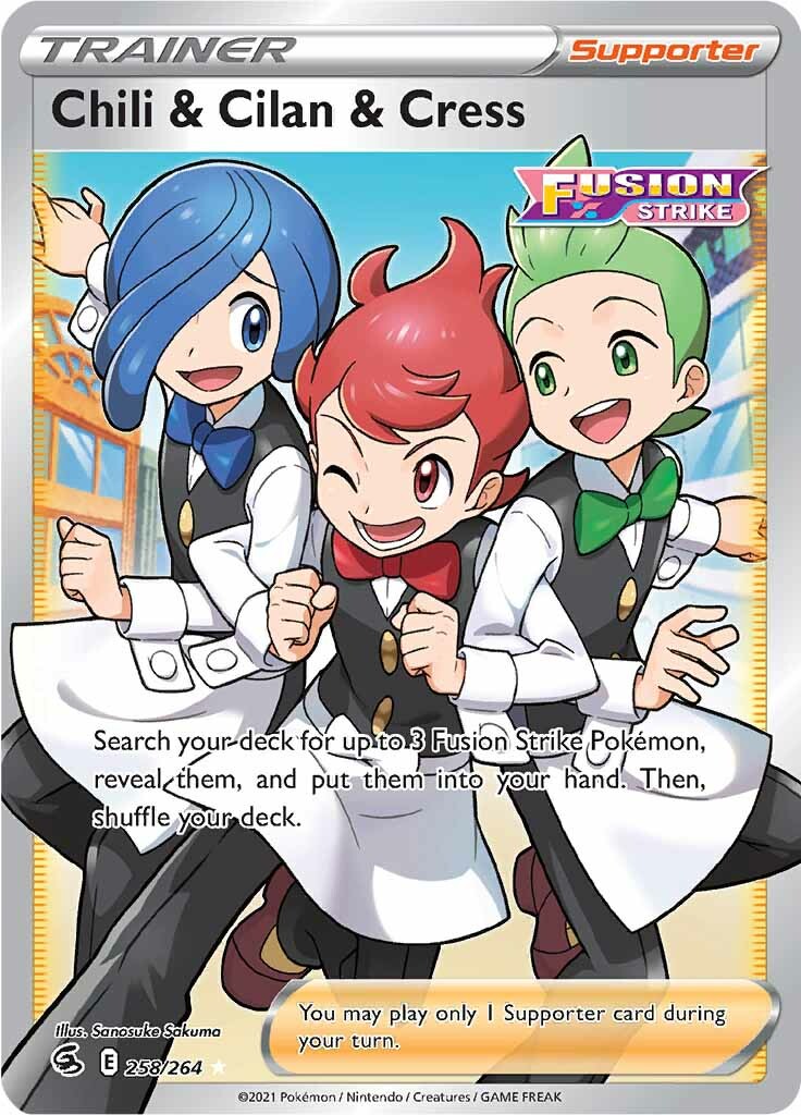 Chili & Cilan & Cress (258/264) [Sword & Shield: Fusion Strike] | Silver Goblin