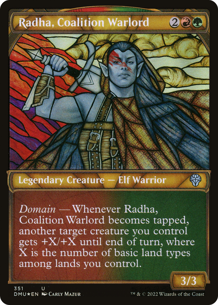 Radha, Coalition Warlord (Showcase Textured) [Dominaria United] | Silver Goblin