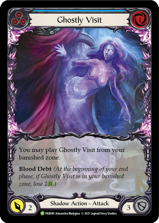 Ghostly Visit (Blue) [FAB040] (Promo)  Rainbow Foil | Silver Goblin