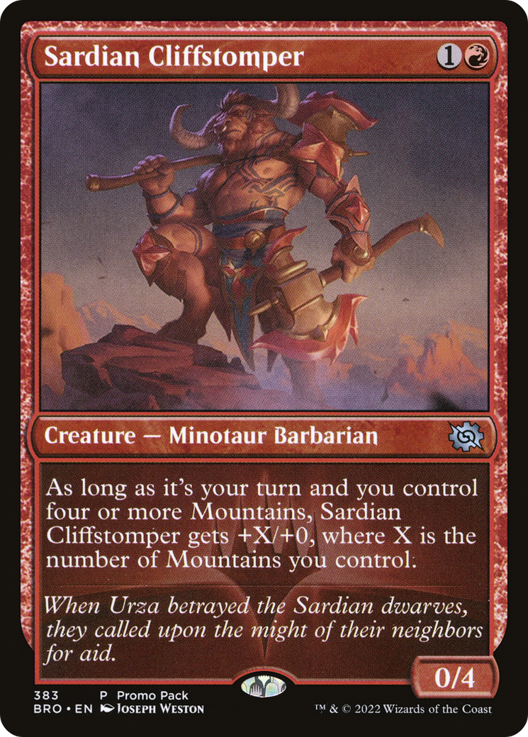 Sardian Cliffstomper (Promo Pack) [The Brothers' War Promos] Foil