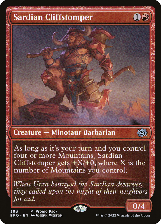 Sardian Cliffstomper (Promo Pack) [The Brothers' War Promos]