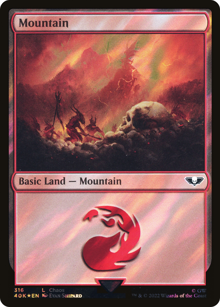 Mountain (316) (Surge Foil) [Warhammer 40,000]
