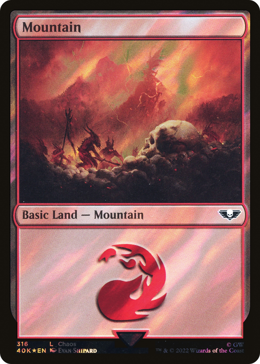 Mountain (316) (Surge Foil) [Warhammer 40,000]