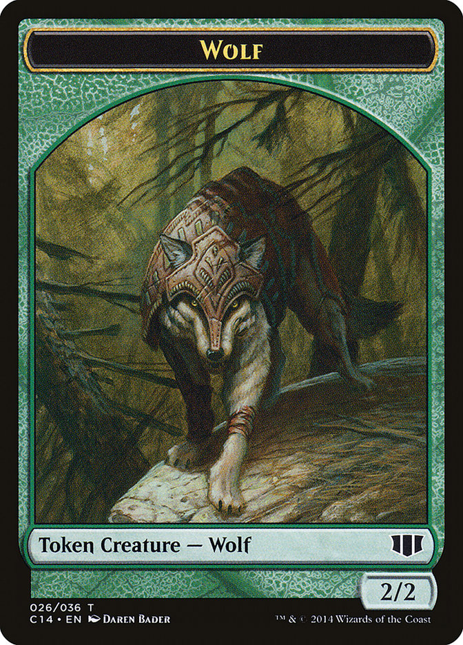 Treefolk // Wolf Double-Sided Token [Commander 2014 Tokens] | Silver Goblin