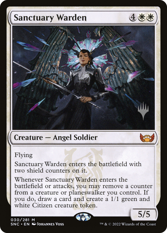 Sanctuary Warden (Promo Pack) [Streets of New Capenna Promos] Foil
