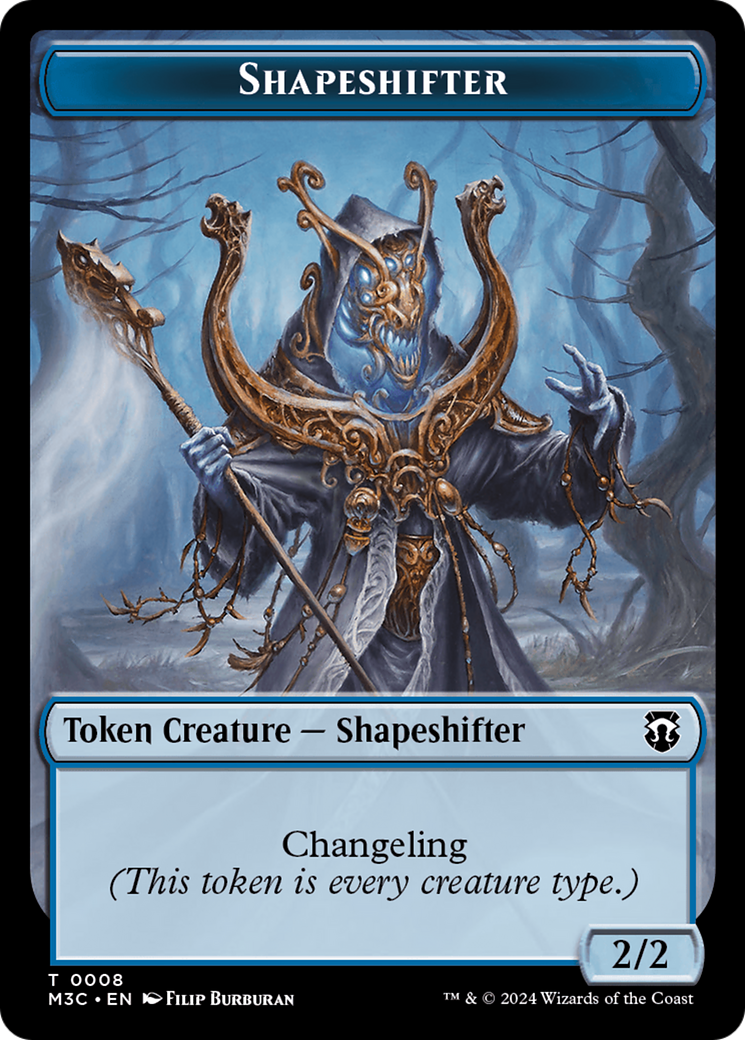 Dragon // Shapeshifter (0008) Double-Sided Token [Modern Horizons 3 Commander Tokens] | Silver Goblin