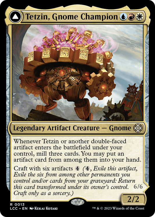 Tetzin, Gnome Champion // The Golden-Gear Colossus [The Lost Caverns of Ixalan Commander] Foil