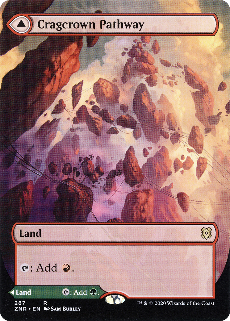 Cragcrown Pathway // Timbercrown Pathway (Borderless Alternate Art) [Zendikar Rising] Foil