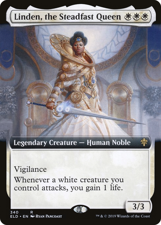 Linden, the Steadfast Queen (Extended Art) [Throne of Eldraine] Foil