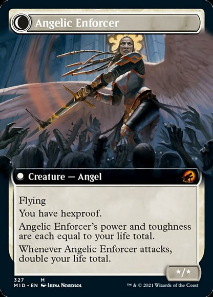 Enduring Angel // Angelic Enforcer (Extended Art) [Innistrad: Midnight Hunt] Foil