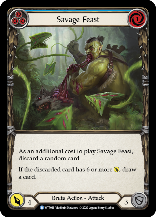 Savage Feast (Blue) Unlimited Edition Rainbow Foil (WTR016) - Welcome to Rathe | Silver Goblin