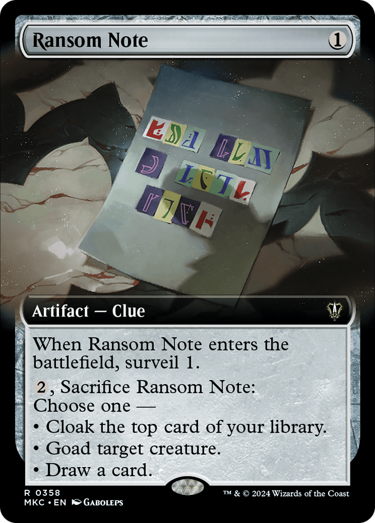 Ransom Note: (Extended Art) (358)