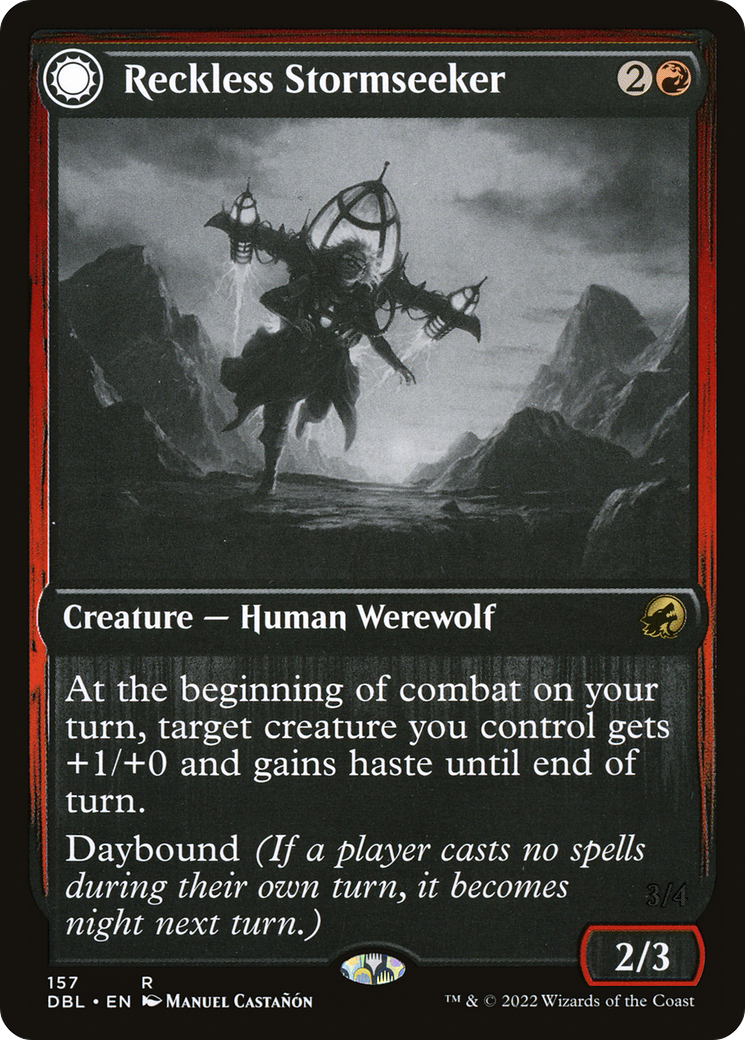 Reckless Stormseeker // Storm-Charged Slasher [Innistrad: Double Feature] Foil