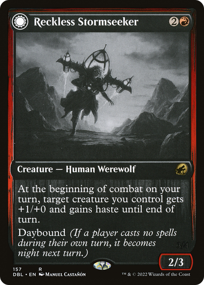 Reckless Stormseeker // Storm-Charged Slasher [Innistrad: Double Feature] Foil