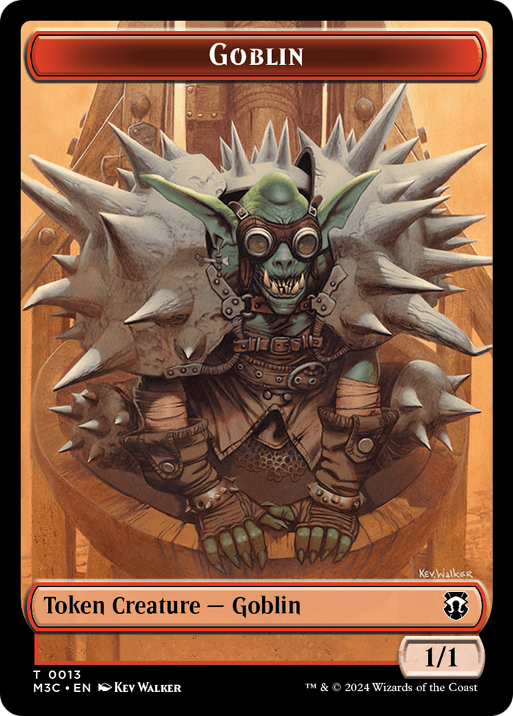 Tarmogoyf (Ripple Foil) // Goblin Double-Sided Token [Modern Horizons 3 Commander Tokens] | Silver Goblin