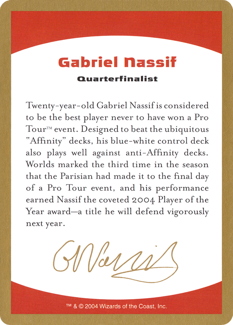 Gabriel Nassif Bio (gn0a) - World Championship Decks 2004