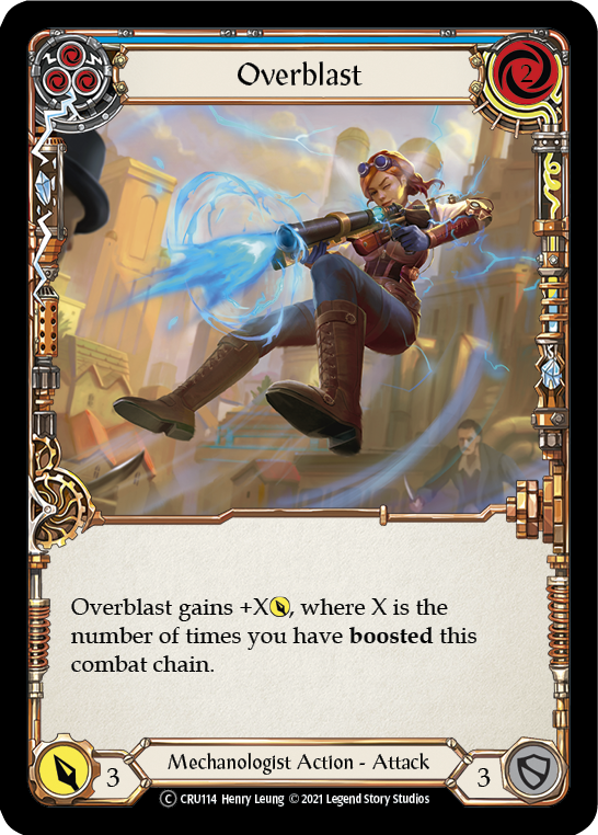 Overblast (Blue) Unlimited Edition Rainbow Foil (CRU114) - Crucible of War | Silver Goblin