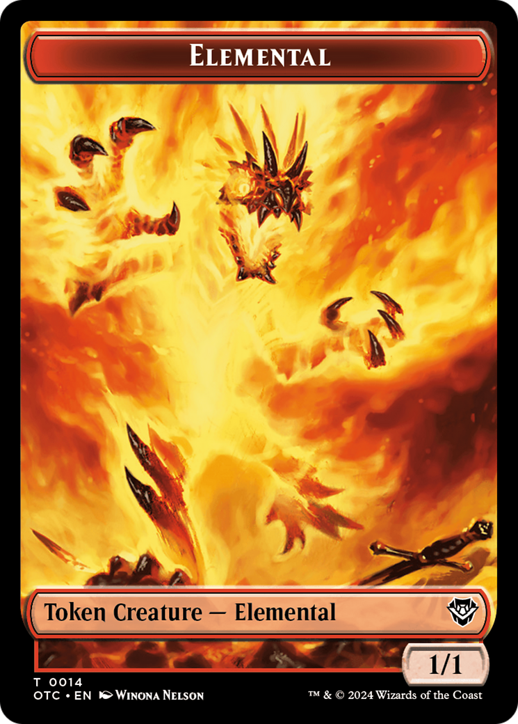 Bird Illusion // Elemental (0014) Double-Sided Token [Outlaws of Thunder Junction Commander Tokens] | Silver Goblin