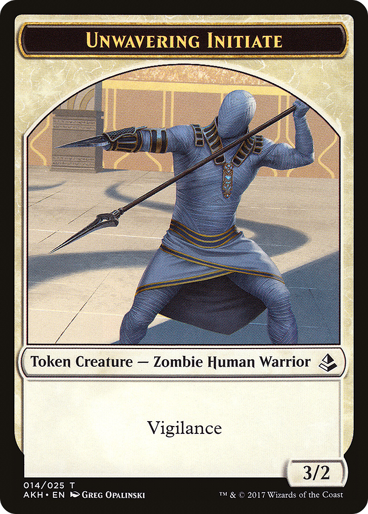 Unwavering Initiate Token (014) Foil - Amonkhet Tokens