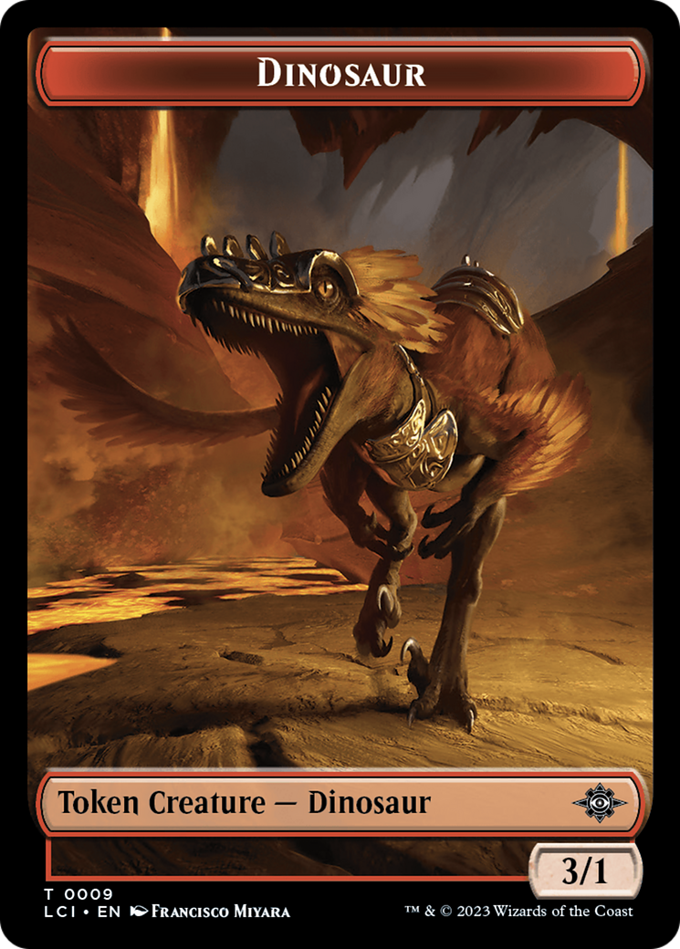 Gnome // Dinosaur (0009) Double-Sided Token [The Lost Caverns of Ixalan Tokens] | Silver Goblin