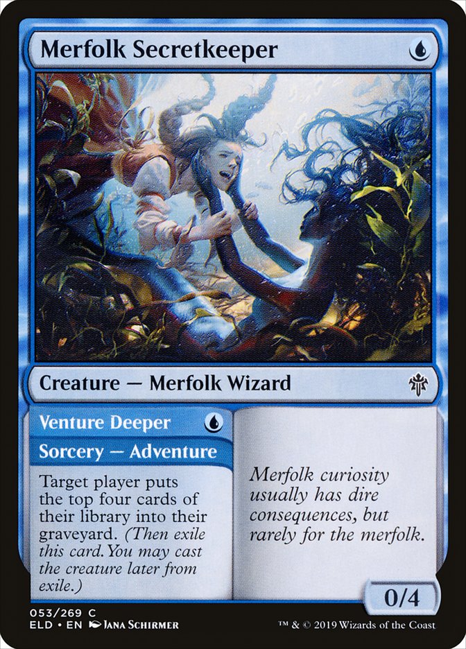 Merfolk Secretkeeper // Venture Deeper [Throne of Eldraine] | Silver Goblin