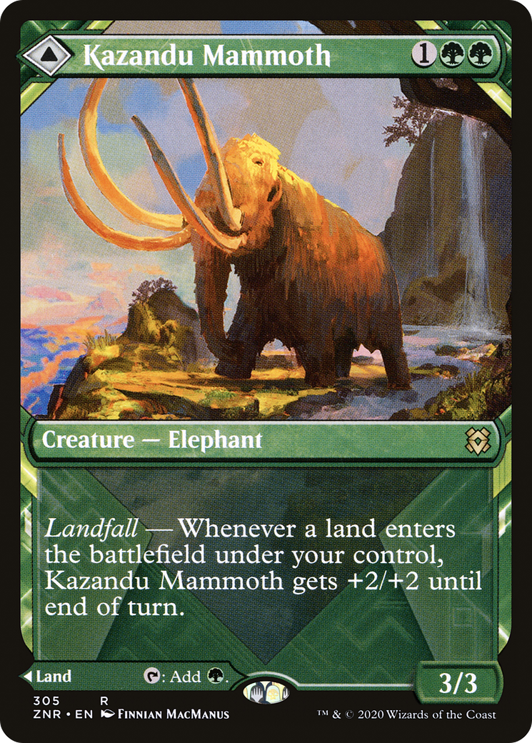 Kazandu Mammoth // Kazandu Valley (Showcase) (305) Foil - Zendikar Rising