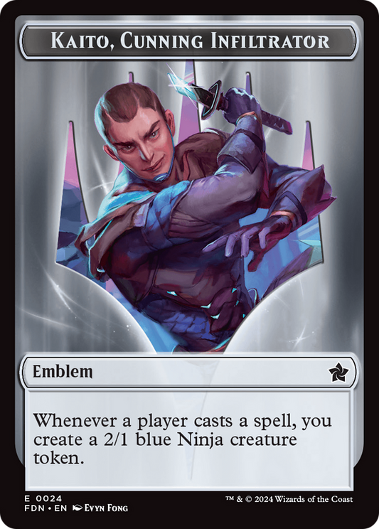 Emblem - Kaito, Cunning Infiltrator // Ninja Doubled-Sided Token [Foundations Tokens] Foil