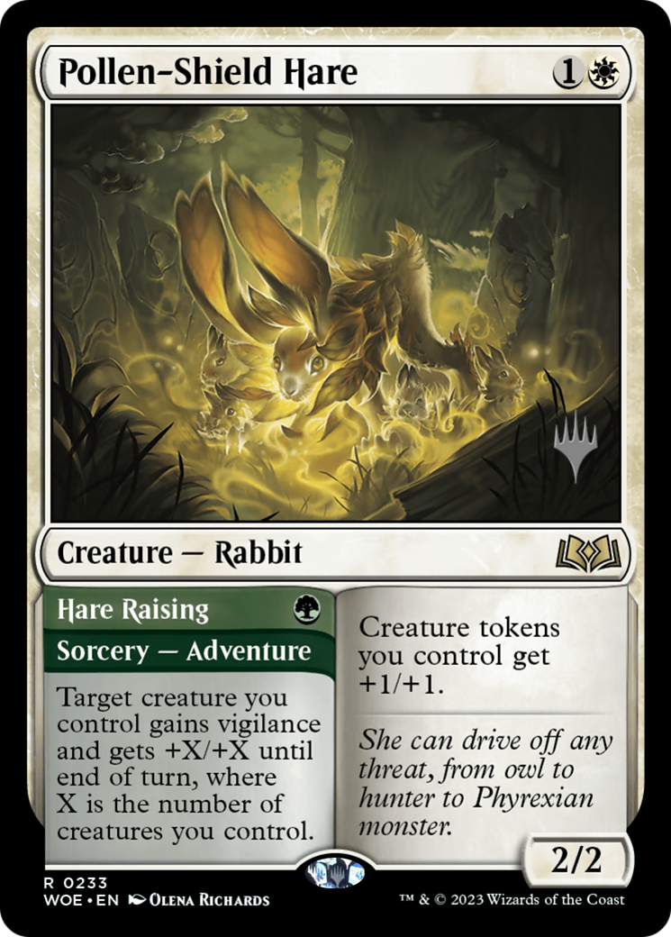 Pollen-Shield Hare // Hare Raising (Promo Pack) [Wilds of Eldraine Promos] Foil