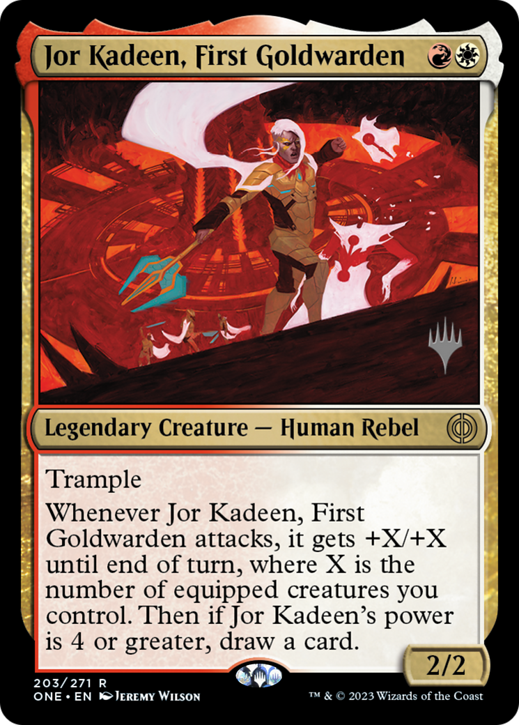 Jor Kadeen, First Goldwarden (Promo Pack) [Phyrexia: All Will Be One Promos] | Silver Goblin