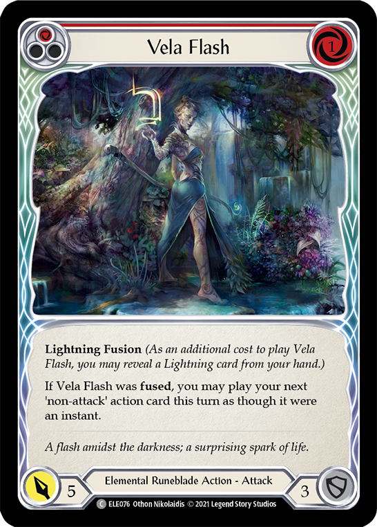 Vela Flash (Red) [ELE076] (Tales of Aria)  1st Edition Rainbow Foil | Silver Goblin